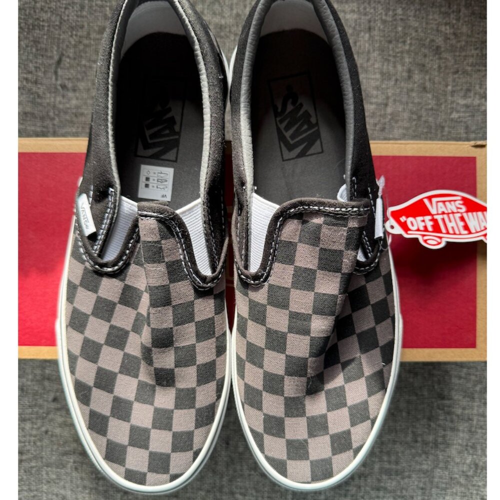 Vans Classic Slip-On Black and Grey Checkerboard 9 Women / 7.5 Men NIB